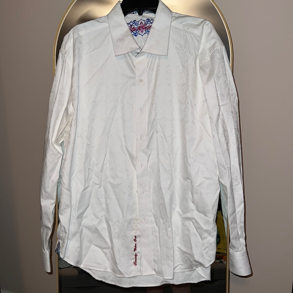 Solid white patterned Robert Graham Dress Shirt